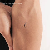 British Pound Sterling Sign Temporary Tattoo (Set of 3)