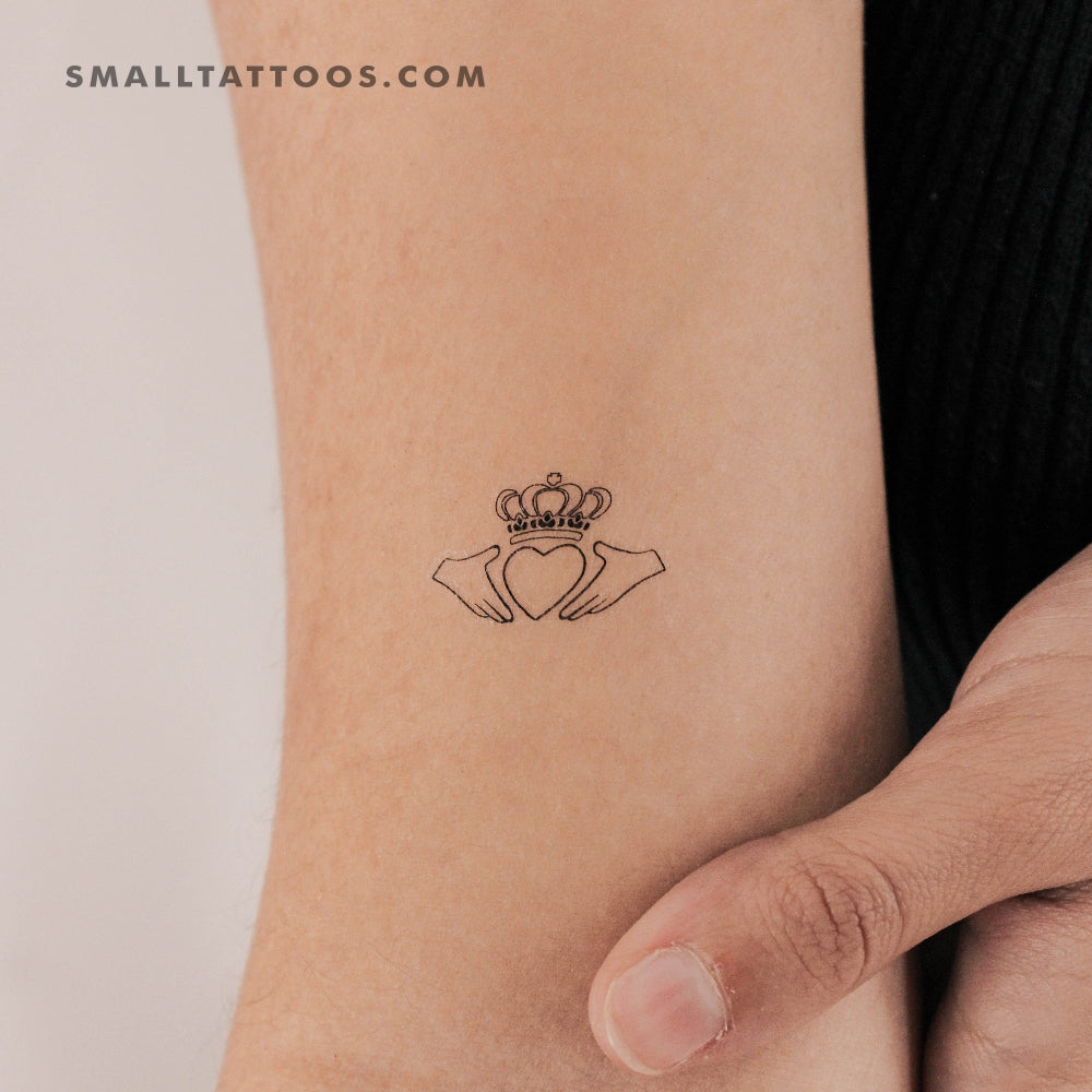 Tatuaje temporal pequeño de Claddagh (juego de 3)