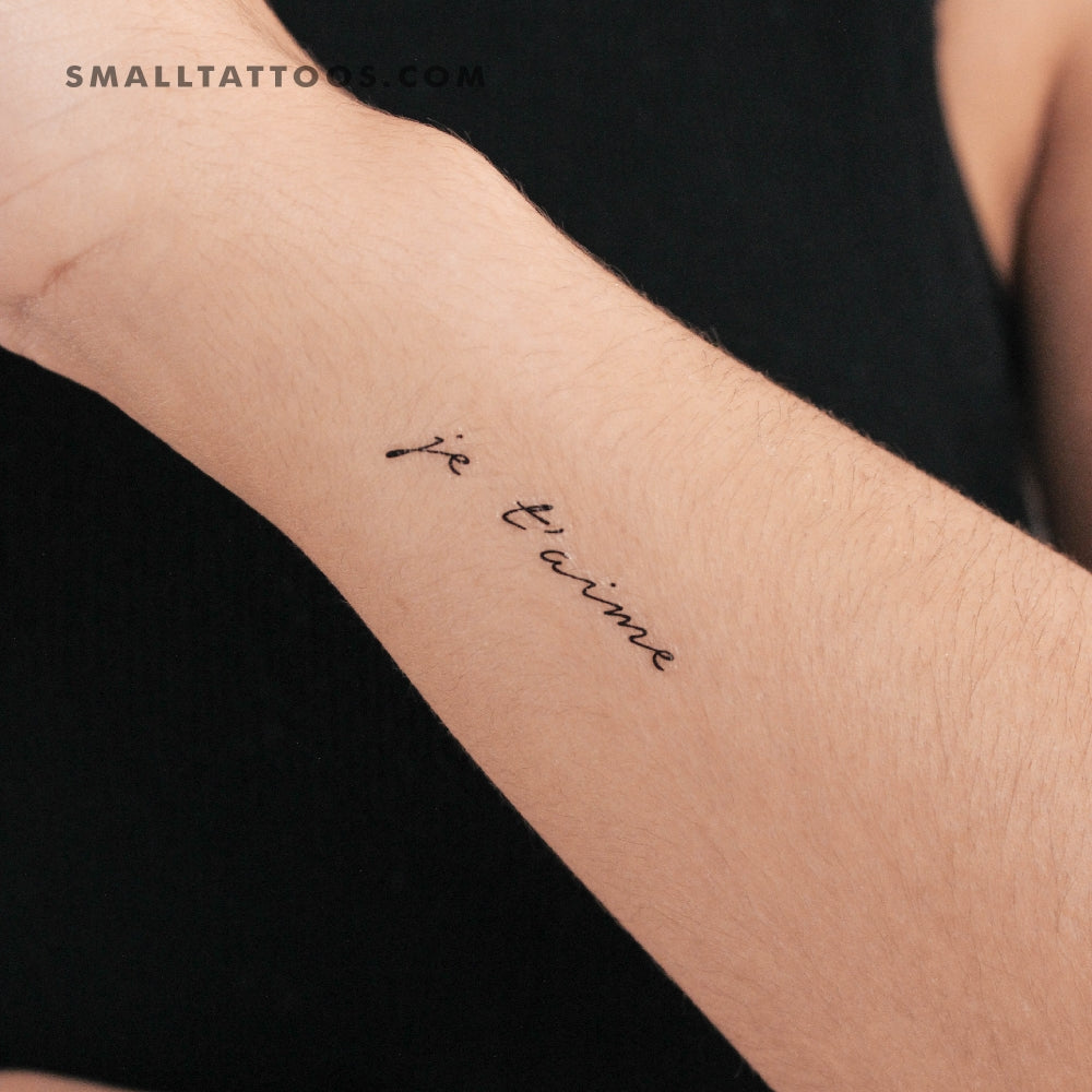 Tatuaje temporal "Je T'aime" (juego de 3)