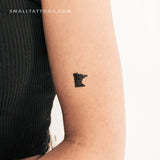 Minnesota Map Temporary Tattoo (Set of 3)