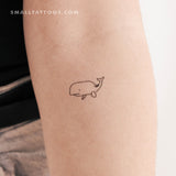 Fine Line Whale Temporary Tattoo (Set of 3)