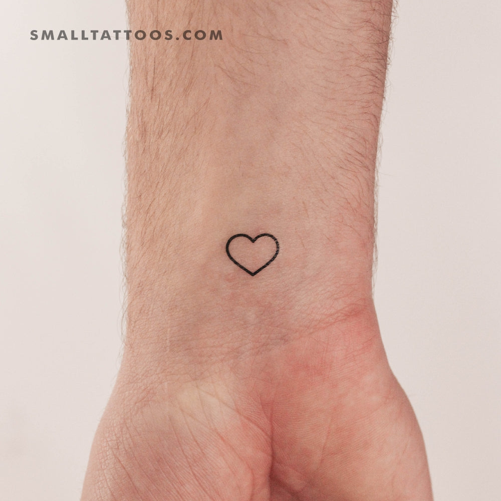 Little Heart Outline Temporary Tattoo (Set of 3)