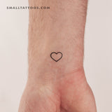 Little Heart Outline Temporary Tattoo (Set of 3)
