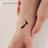 New Zealand Map Temporary Tattoo (Set of 3)