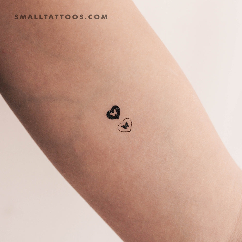 Tatuaje temporal de mariposa de amor (juego de 3)