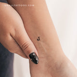 J Uppercase Typewriter Letter Temporary Tattoo (Set of 3)