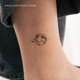 Around The World Trip Temporary Tattoo - Set of 3