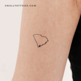 South Carolina Map Outline Temporary Tattoo (Set of 3)