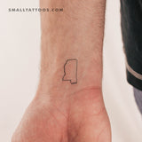 Mississippi Map Outline Temporary Tattoo (Set of 3)