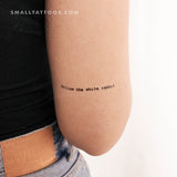 Follow The White Rabbit. Temporary Tattoo (Set of 3)
