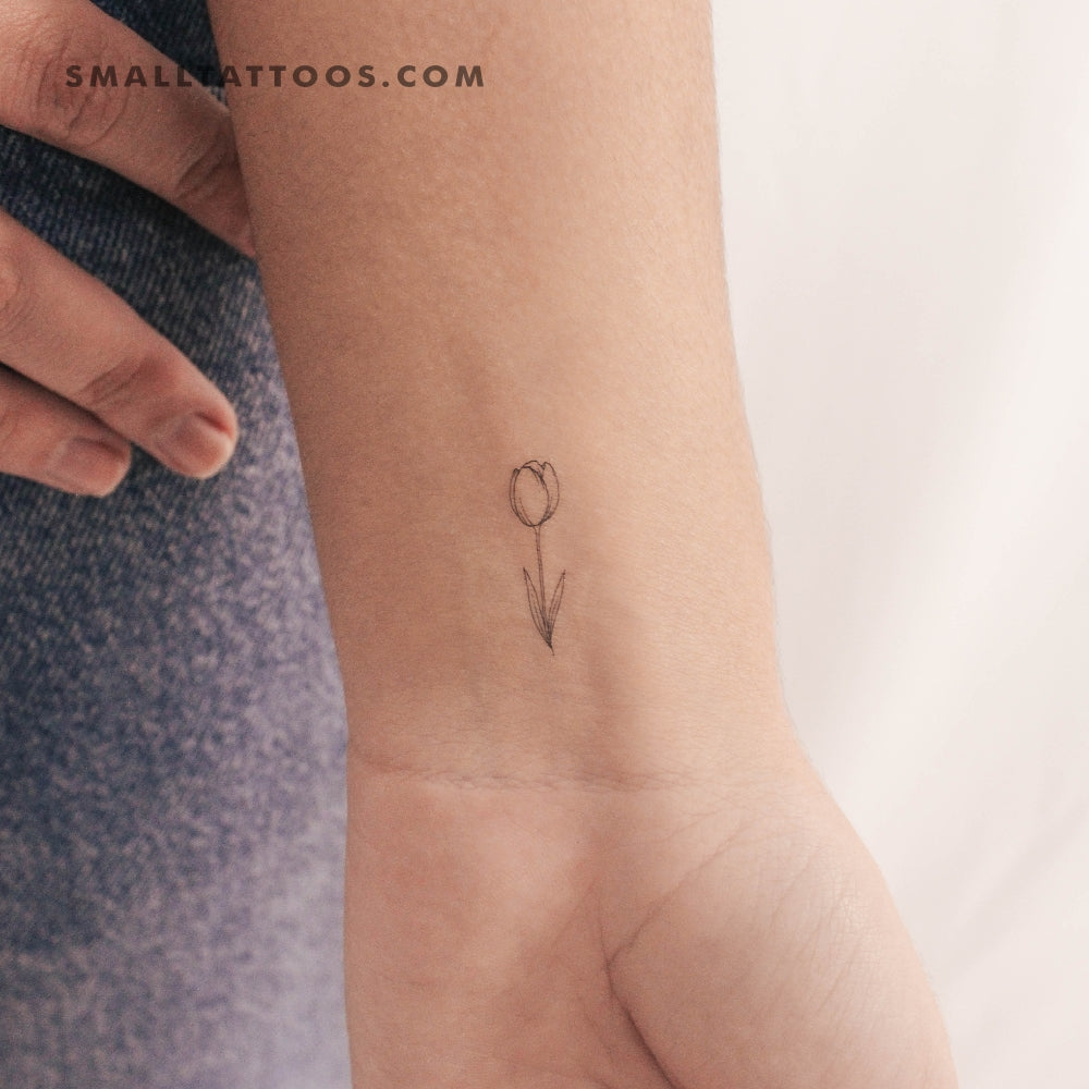 Tatuaje temporal de tulipán pequeño (juego de 3)