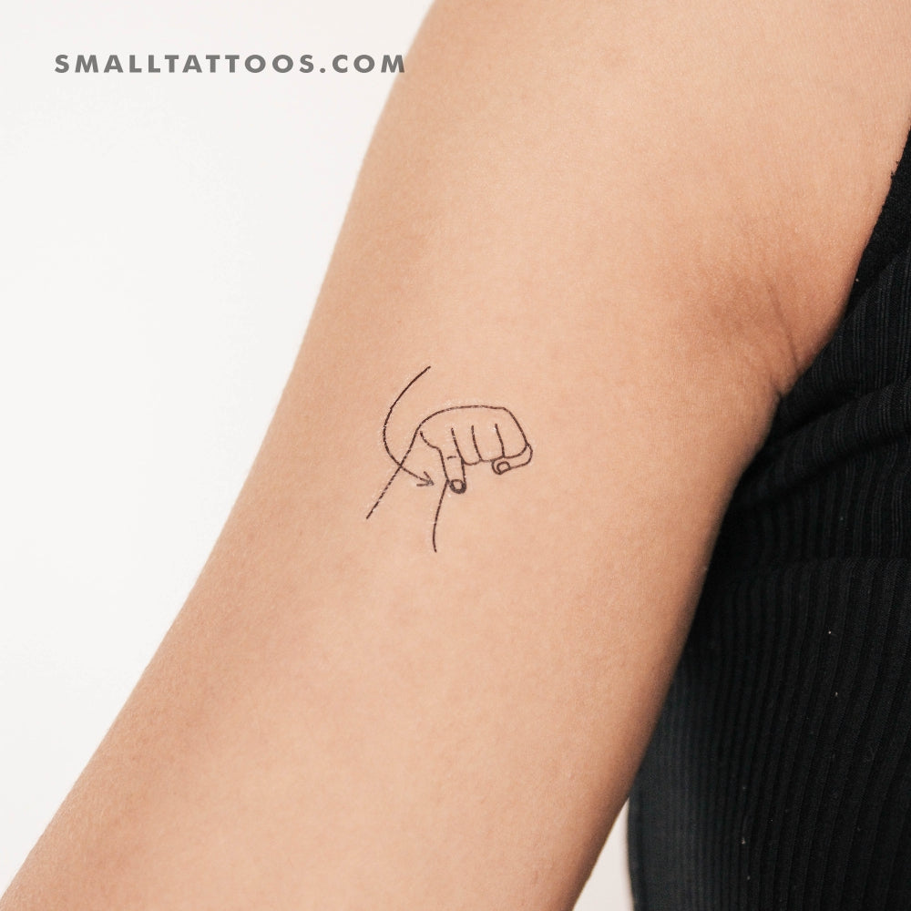 Tatuaje temporal de lenguaje de señas J (juego de 3)