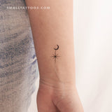 North Star And Moon Temporary Tattoo (Set of 3)