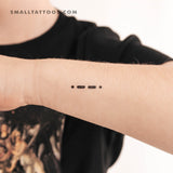 Morse Code P Temporary Tattoo (Set of 3)