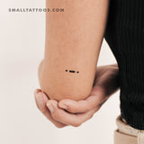 Morse Code R Temporary Tattoo (Set of 3)