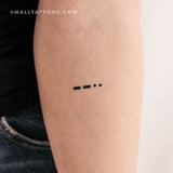Morse Code Z Temporary Tattoo (Set of 3)