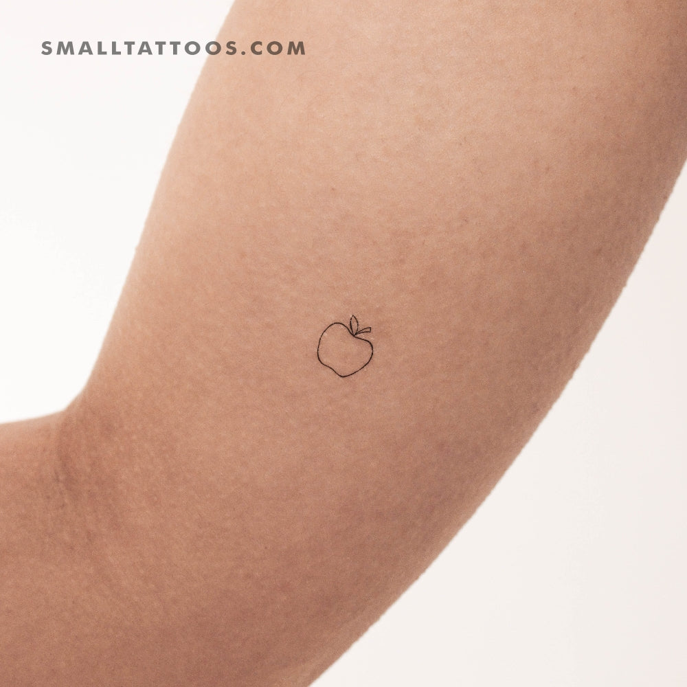 Tiny Minimalist Apple Temporary Tattoo (Set of 3)