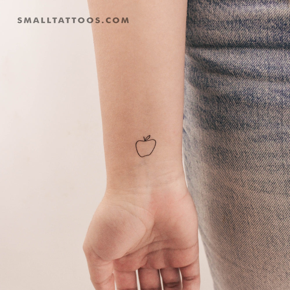 Minimalist Apple Temporary Tattoo (Set of 3)