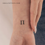Uppercase Pi Temporary Tattoo (Set of 3)