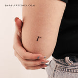 Uppercase Gamma Temporary Tattoo (Set of 3)