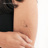 Louisiana Map Outline Temporary Tattoo (Set of 3)