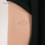 Kentucky Map Outline Temporary Tattoo (Set of 3)