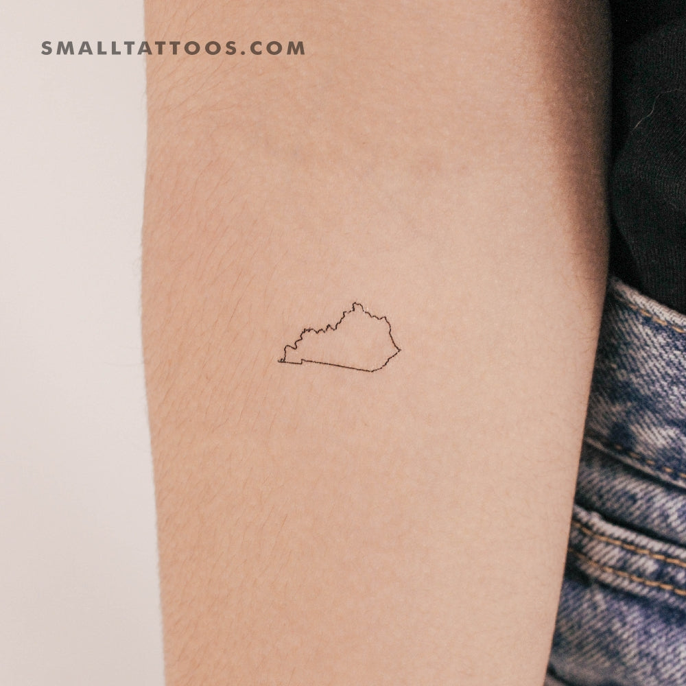 Kentucky Map Outline Temporary Tattoo (Set of 3)