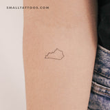 Kentucky Map Outline Temporary Tattoo (Set of 3)