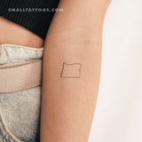Oregon Map Outline Temporary Tattoo (Set of 3)