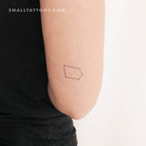 Iowa Map Outline Temporary Tattoo (Set of 3)