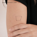 Arkansas Map Outline Temporary Tattoo (Set of 3)