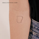 Arkansas Map Outline Temporary Tattoo (Set of 3)