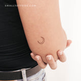 Moon Crescent Outline Temporary Tattoo (Set of 3)