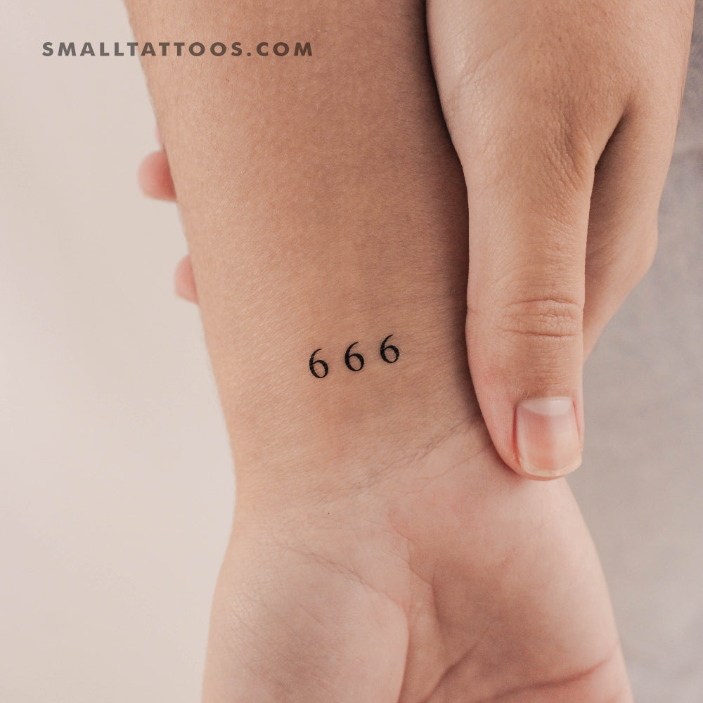 Small 666 Angel Number Temporary Tattoo (Set of 3) – Small Tattoos