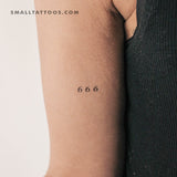 Small 666 Angel Number Temporary Tattoo (Set of 3)