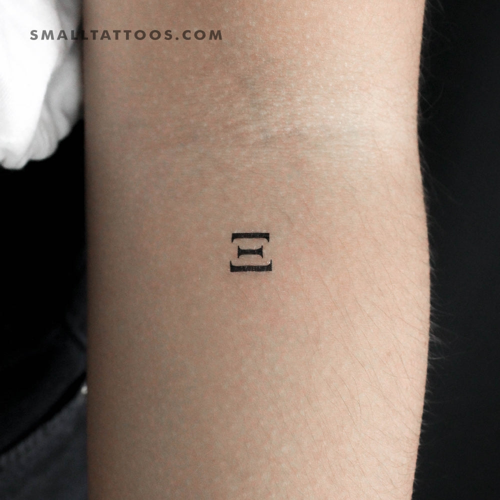 Tatuaje temporal de Xi mayúscula (juego de 3)