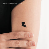 Louisiana Map Temporary Tattoo (Set of 3)