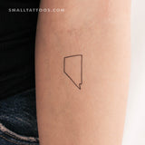 Nevada Map Outline Temporary Tattoo (Set of 3)