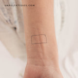 Kansas Map Outline Temporary Tattoo (Set of 3)