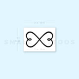 Double Heart Infinity Symbol Temporary Tattoo (Set of 3)