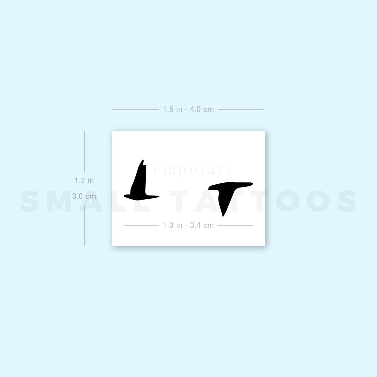 Flying Bird Couple Temporary Tattoo (Set of 3)