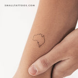 Australia Map Temporary Tattoo (Set of 3)