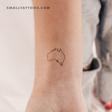 Australia Map Temporary Tattoo (Set of 3)