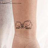 Elephants In Love Temporary Tattoo (Set of 3)