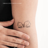 Elephants In Love Temporary Tattoo (Set of 3)