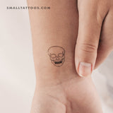 Minimalist Skull Temporary Tattoo (Set of 3)