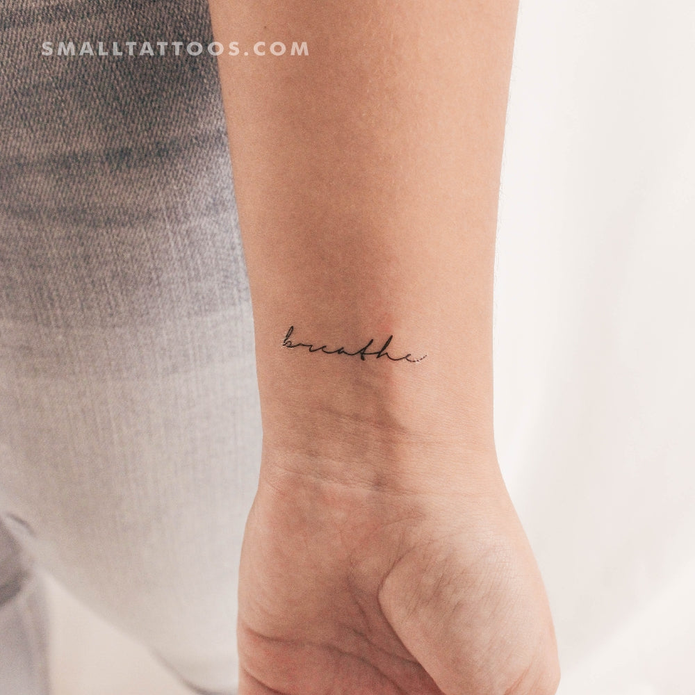 Tatuaje temporal "Breath" con fuente manuscrita (juego de 3)