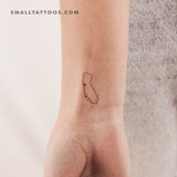 California Map Outline Temporary Tattoo - Set of 3