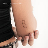 California Map Outline Temporary Tattoo - Set of 3