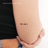 Morse Code C Temporary Tattoo (Set of 3)